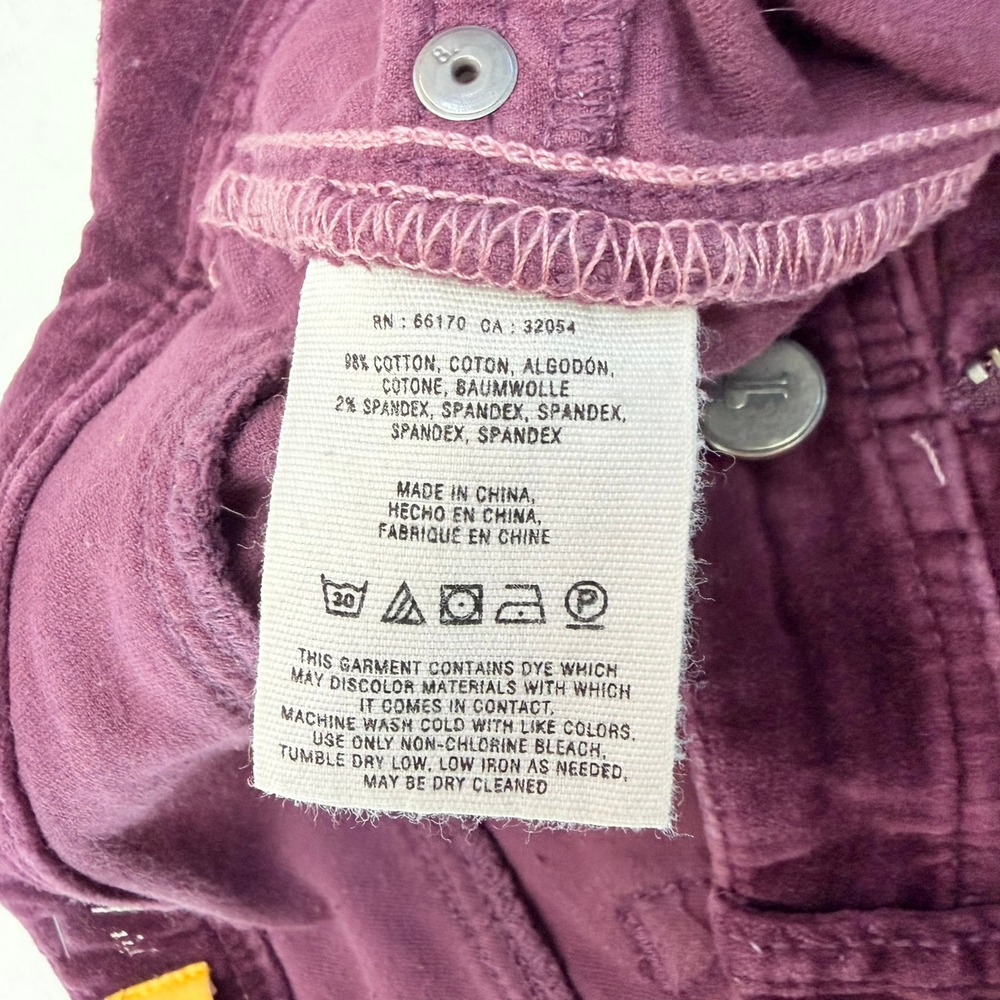 Pilcro and the Letterpress Pants Women 27 Purple Serif Velvet Anthropologie - Picture 8 of 12